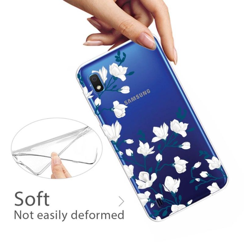 Skal För Samsung Galaxy A10 Fallskydd Vita Blommor