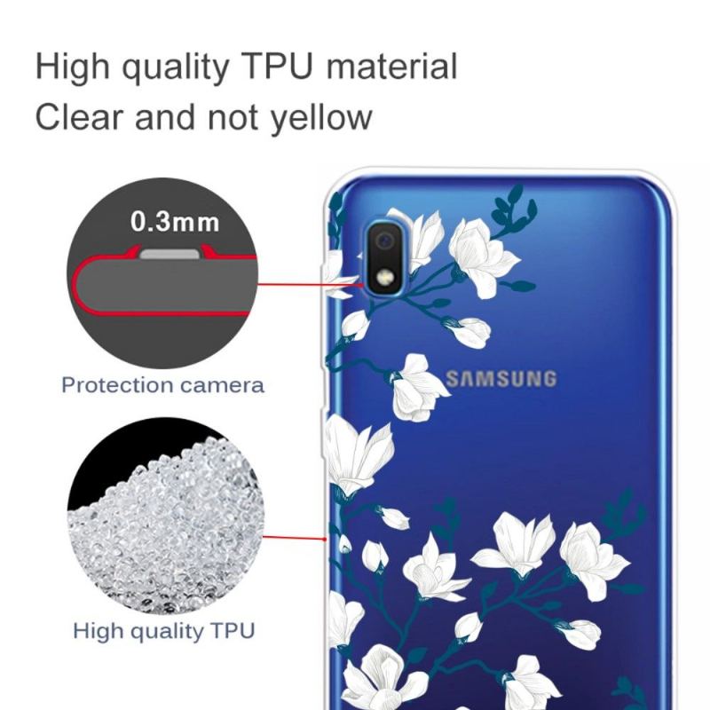 Skal För Samsung Galaxy A10 Fallskydd Vita Blommor