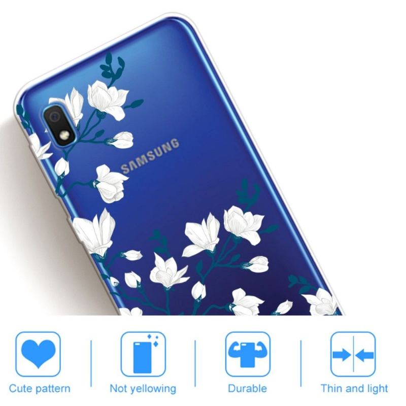 Skal För Samsung Galaxy A10 Fallskydd Vita Blommor