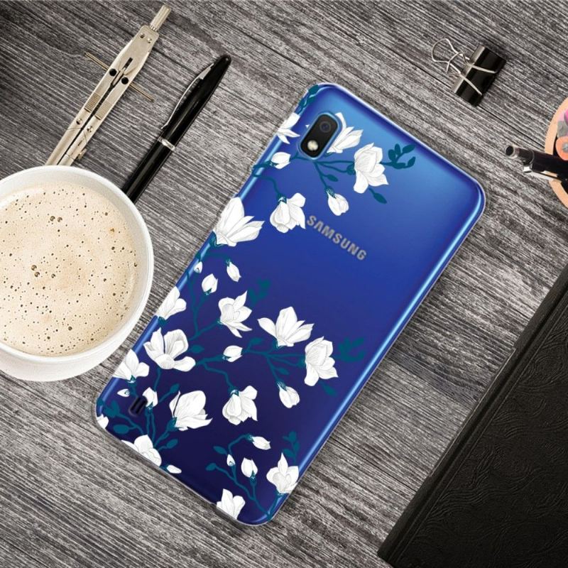 Skal För Samsung Galaxy A10 Fallskydd Vita Blommor