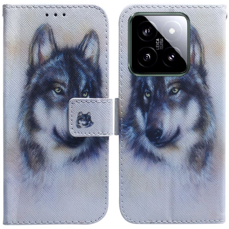 Fodral För Xiaomi 14 Wolf Akvarell