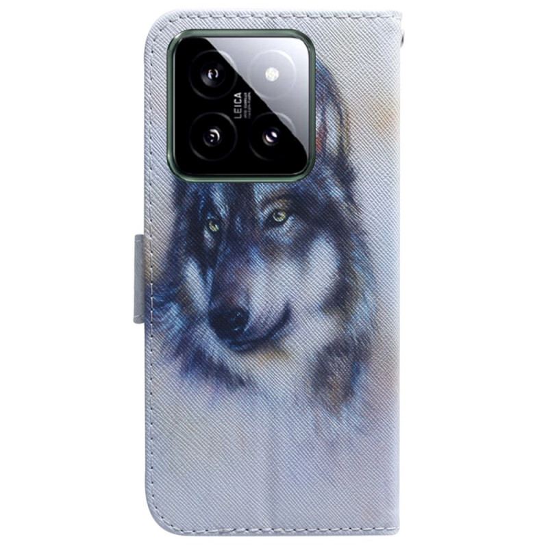 Fodral För Xiaomi 14 Wolf Akvarell