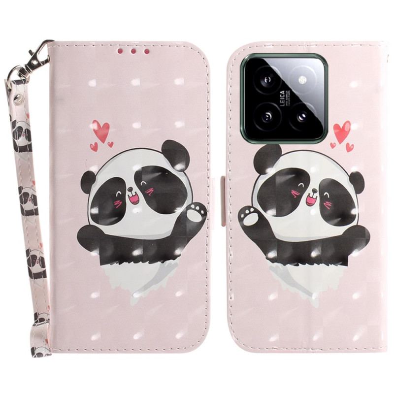 Fodral Xiaomi 14 Panda Love Med Rem