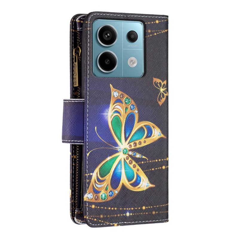 Fodral Xiaomi Redmi Note 13 Pro 5g Rhinestone Butterfly Wallet