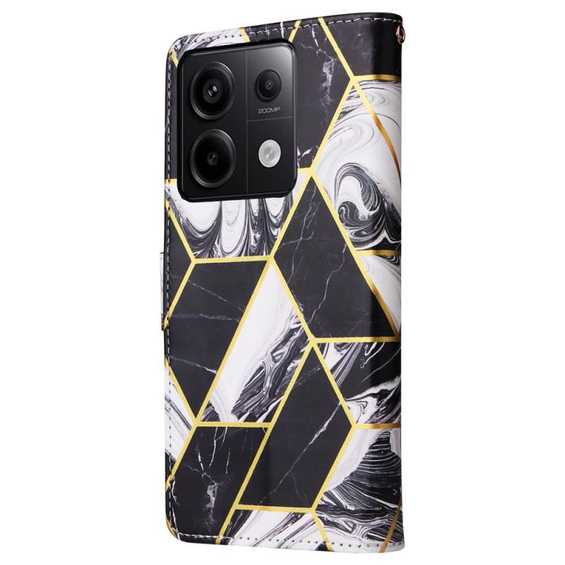 Läderfodral Xiaomi Redmi Note 13 Pro 5g Telefonfodral Marmorremsdesign