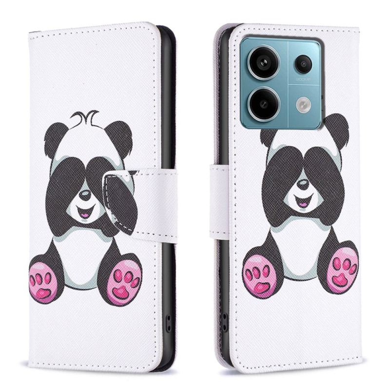 Läderskal Fodral Xiaomi Redmi Note 13 Pro 5g Lilla Panda