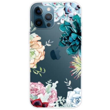 Skal iPhone 14 Pro Sömlös Akvarell Blommor