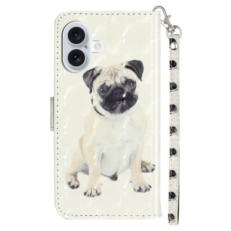 Fodral För iPhone 16 Plus Lanyard Dog