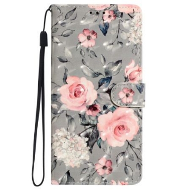 Fodral iPhone 16 Plus Rosa Blommor Med Rem