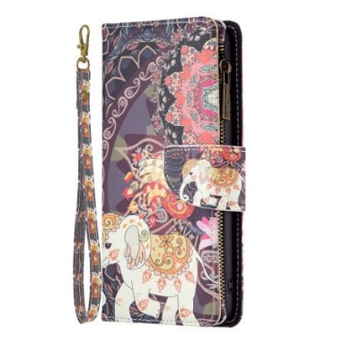 Fodral iPhone 16 Plus Tribal Elephant Wallet Med Rem