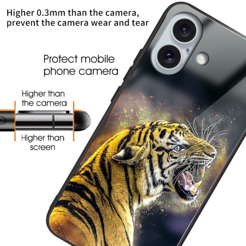 Skal För iPhone 16 Plus Roaring Tiger Tempered Glass