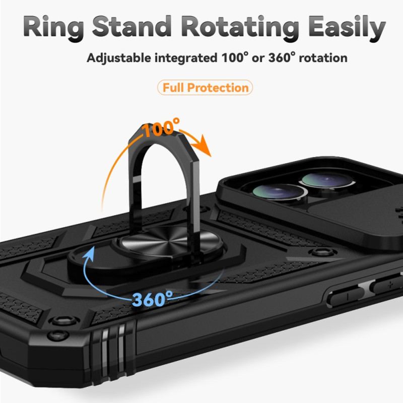 Skal iPhone 16 Plus Ringhållare Och Skjutkameraskydd