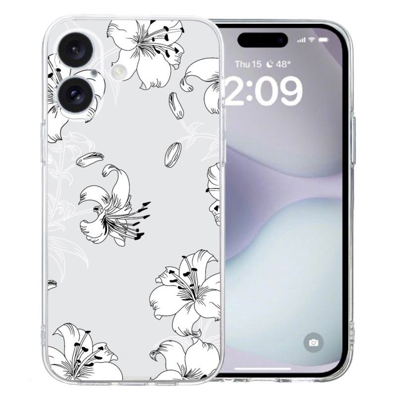 Skal iPhone 16 Plus Vita Blommor