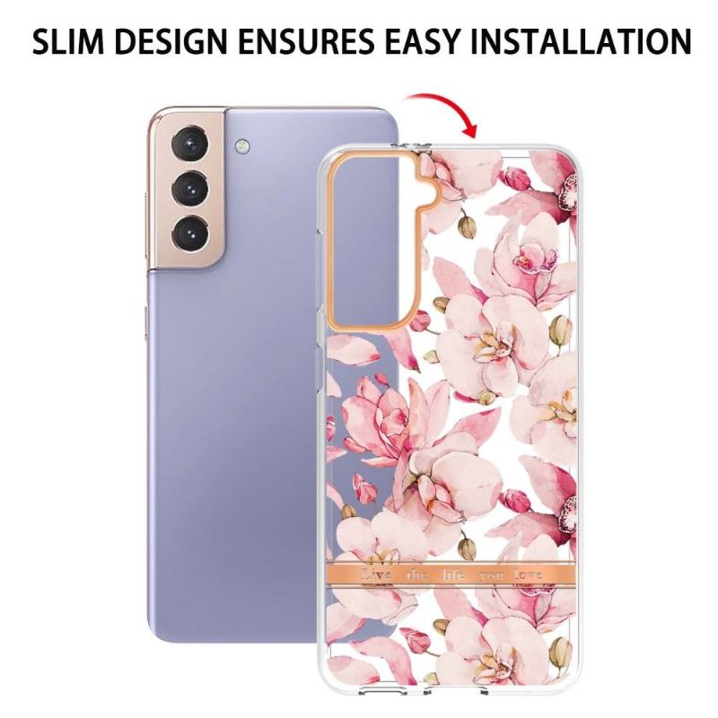 Skal För Samsung Galaxy S21 Plus 5G Gardenia Rosa Blomma