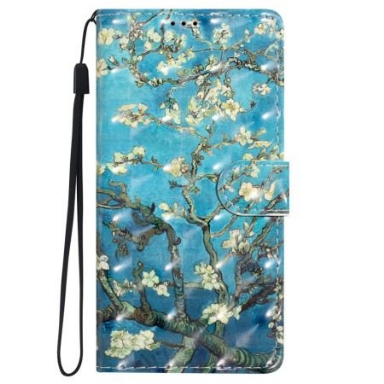 Läderfodral iPhone 16 Pro Telefonfodral Blomsterkonst Med Rem