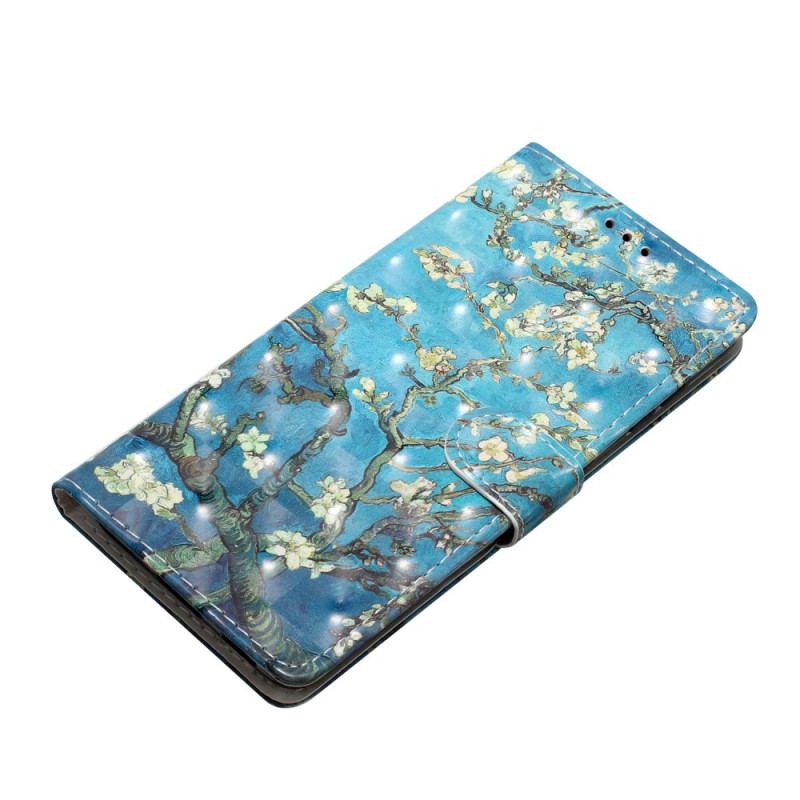 Läderfodral iPhone 16 Pro Telefonfodral Blomsterkonst Med Rem