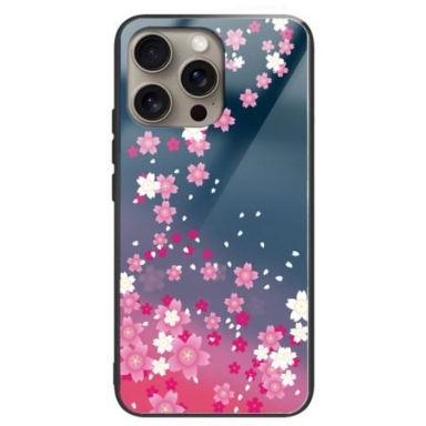 Skal iPhone 16 Pro Rosa Blommor I Härdat Glas