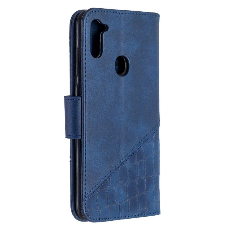 Folio-fodral För Samsung Galaxy M11 Croc Look Lädereffekt