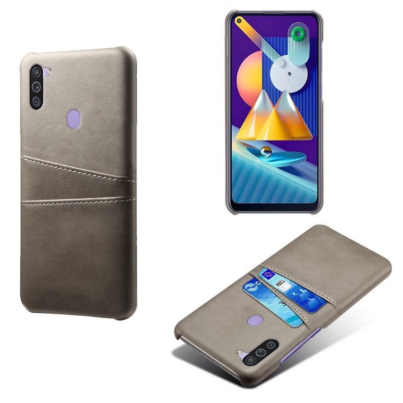 Skal För Samsung Galaxy M11 Melody Leather Effekt Korthållare