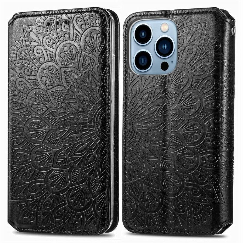 Folio-fodral För iPhone 13 Pro Fallskydd Läderfodral Flip Chic Mandala