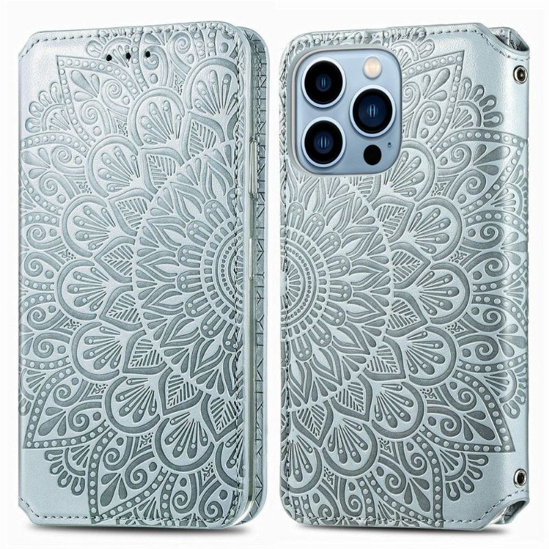 Folio-fodral För iPhone 13 Pro Fallskydd Läderfodral Flip Chic Mandala