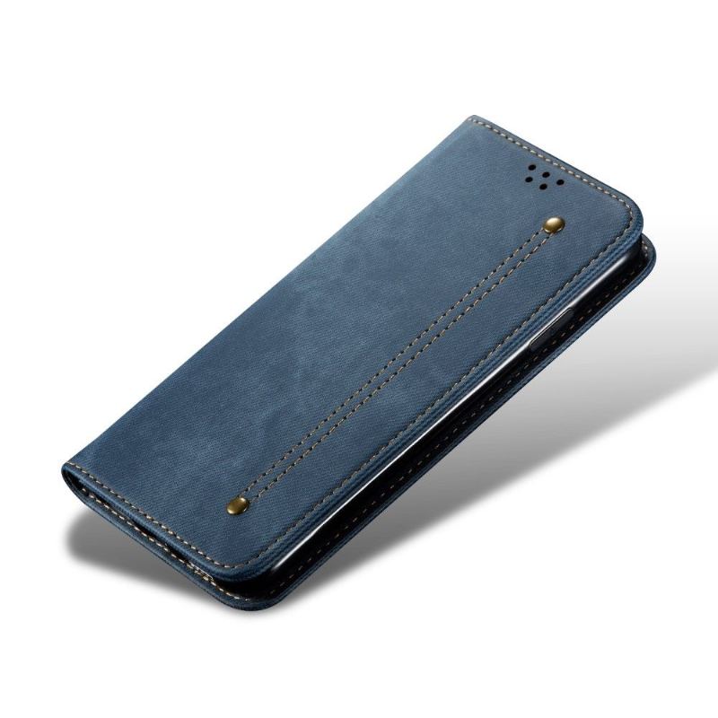 Folio-fodral För iPhone 11 Fallskydd Blå Jeansstil