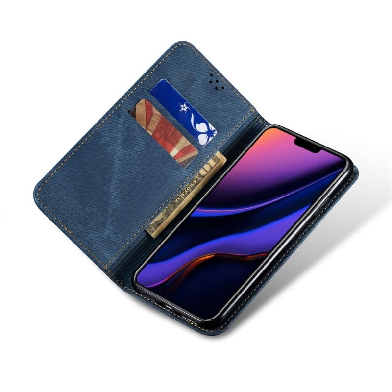 Folio-fodral För iPhone 11 Fallskydd Blå Jeansstil