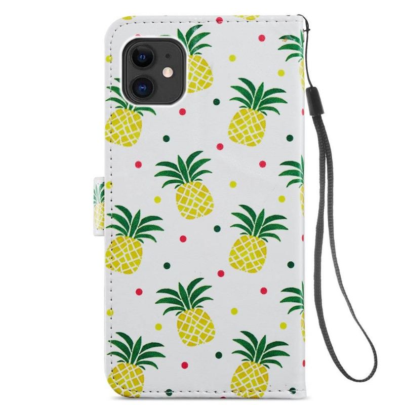 Läderfodral För iPhone 11 Ananas