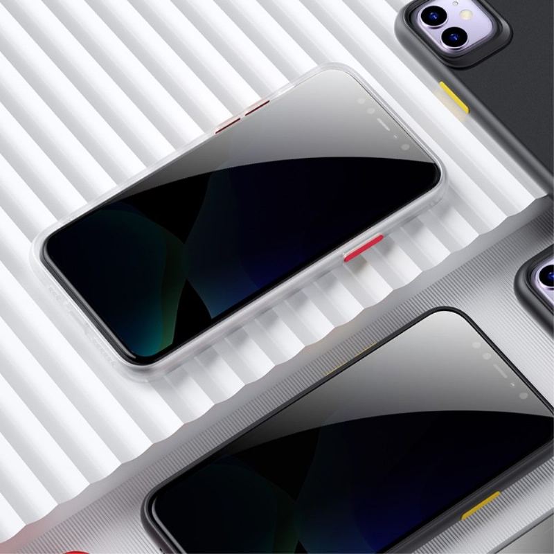 Läderfodral För iPhone 11 Skyddsfodral Skärm I Härdat Glas Och Sekretessfilter