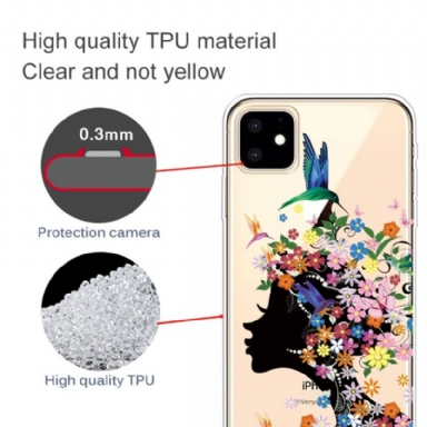 Skal För iPhone 11 Hemming Transparent Kolibriblomma