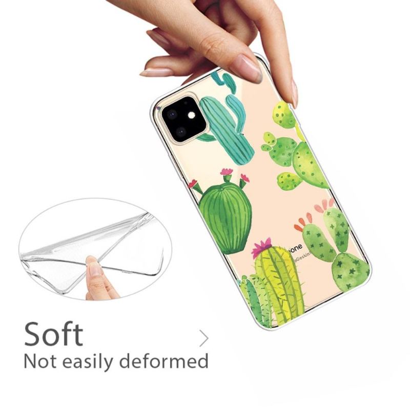 Skal För iPhone 11 Transparent Kaktus