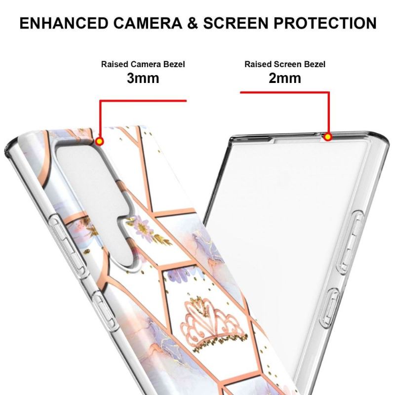 Mobilskal För Samsung Galaxy S22 Ultra 5G Marmor Och Krona