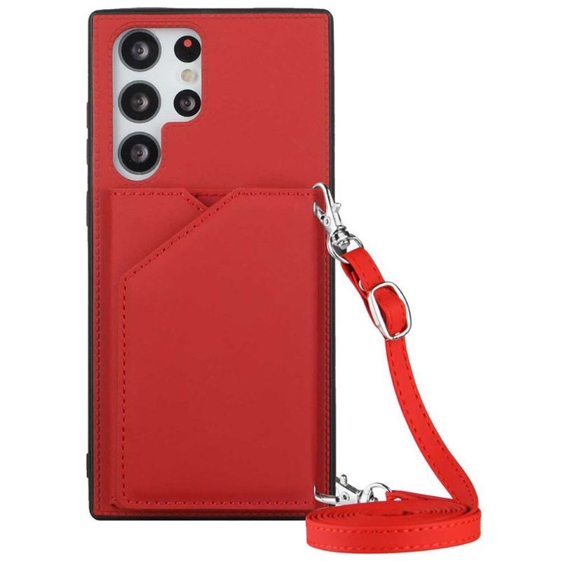 Skal För Samsung Galaxy S22 Ultra 5G Aude Multi-compartment Lanyard