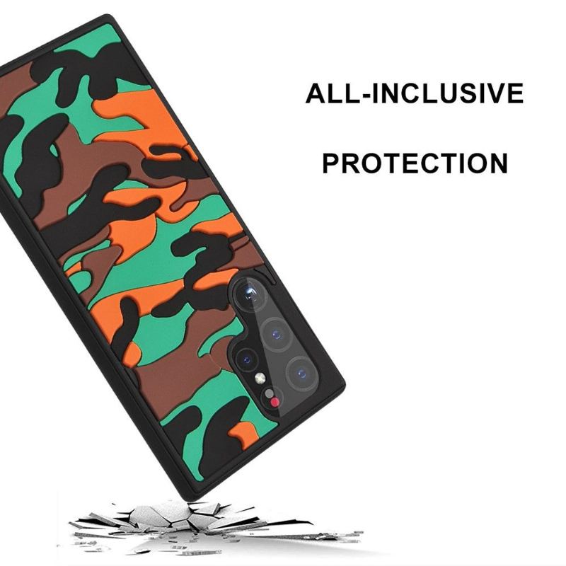 Skal För Samsung Galaxy S22 Ultra 5G Robust Militär Kamouflage