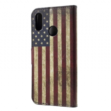 Fodral Case För Honor 10 Lite Fallskydd Vintage American Flag Korthållare