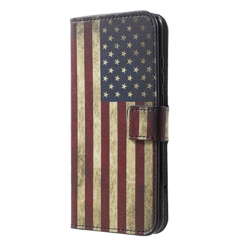 Fodral Case För Honor 10 Lite Fallskydd Vintage American Flag Korthållare