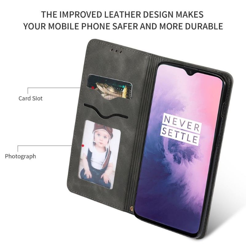 Folio-fodral För OnePlus 7 Business Retro Läder