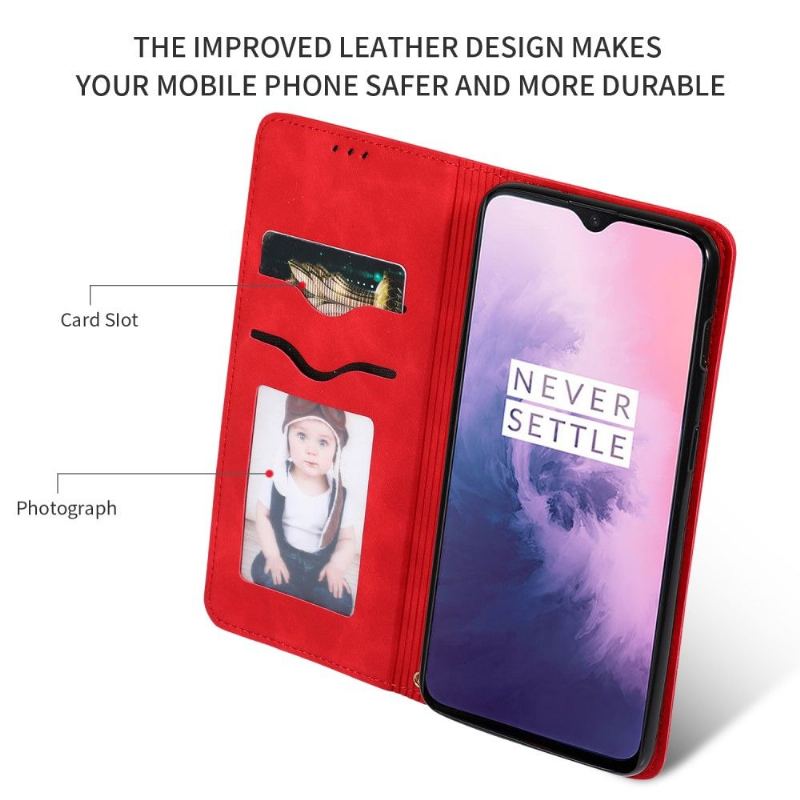 Folio-fodral För OnePlus 7 Business Retro Läder