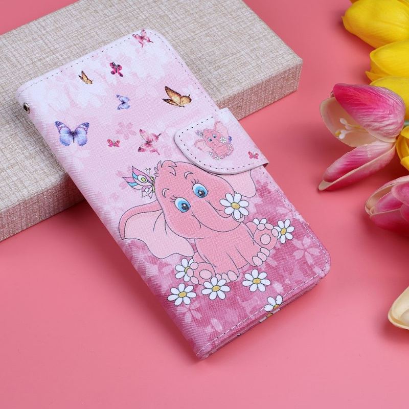 Fodral För Huawei P30 Lite Hemming Med Kedjar Rosa Elefant