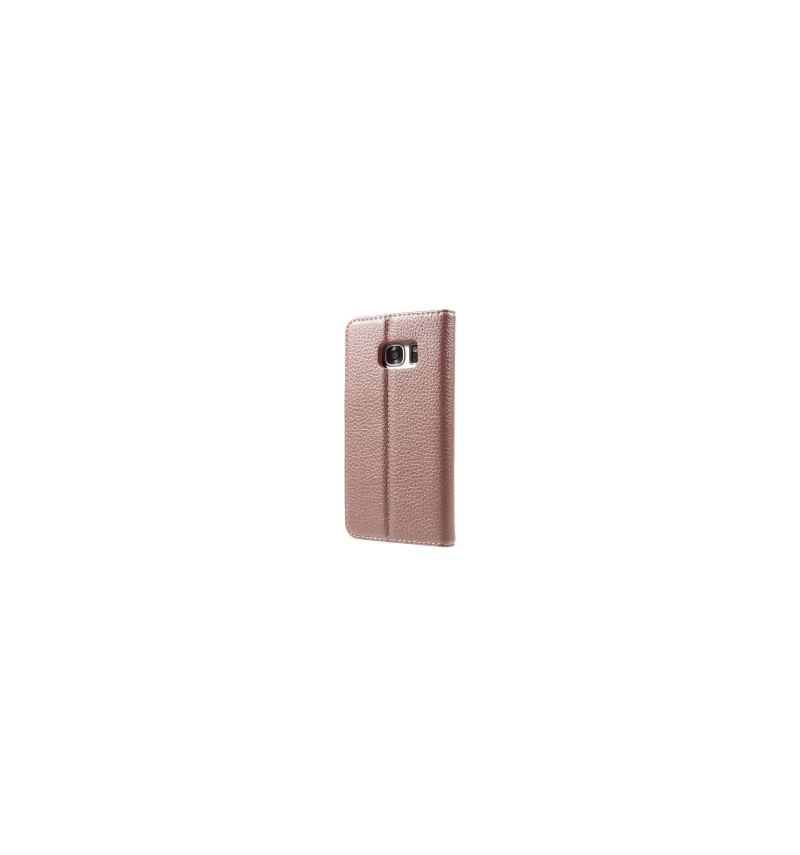 Fodral För Samsung Galaxy S7 Litchi Texture Läder - Rose Gold