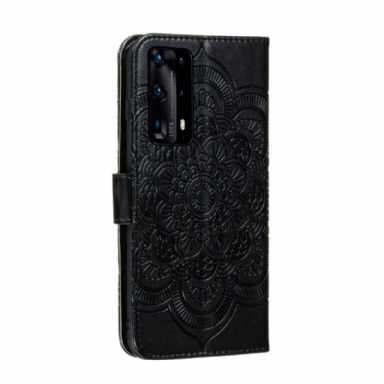 Fodral För Huawei P40 Pro+ Mandala Korthållare - Svart