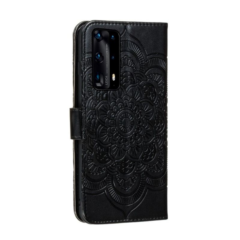 Fodral För Huawei P40 Pro+ Mandala Korthållare - Svart