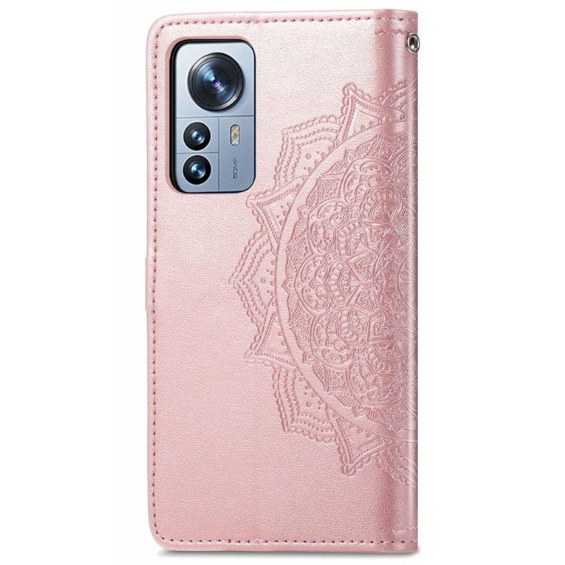 Fodral För Xiaomi 12 Pro Hemming Mandala Relief I Konstläder