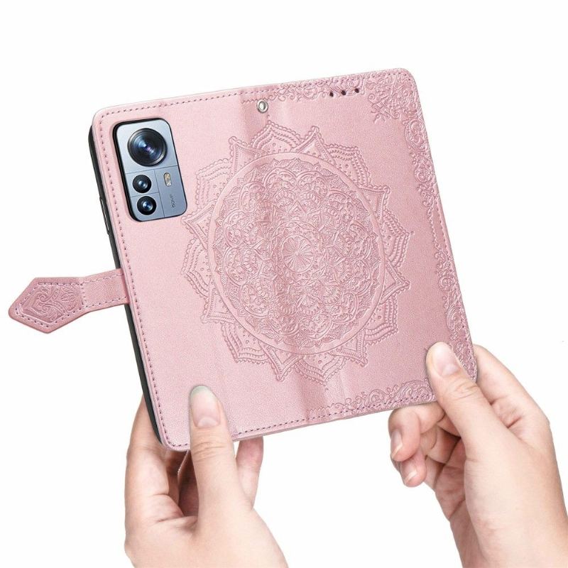 Fodral För Xiaomi 12 Pro Hemming Mandala Relief I Konstläder