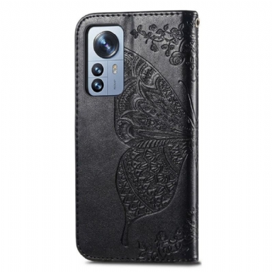 Fodral För Xiaomi 12 Pro Präglad Fjäril