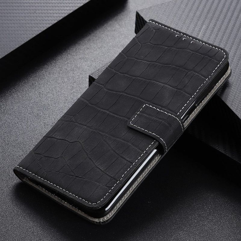 Folio-fodral För Xiaomi 12 Pro Croco Look-sömmar