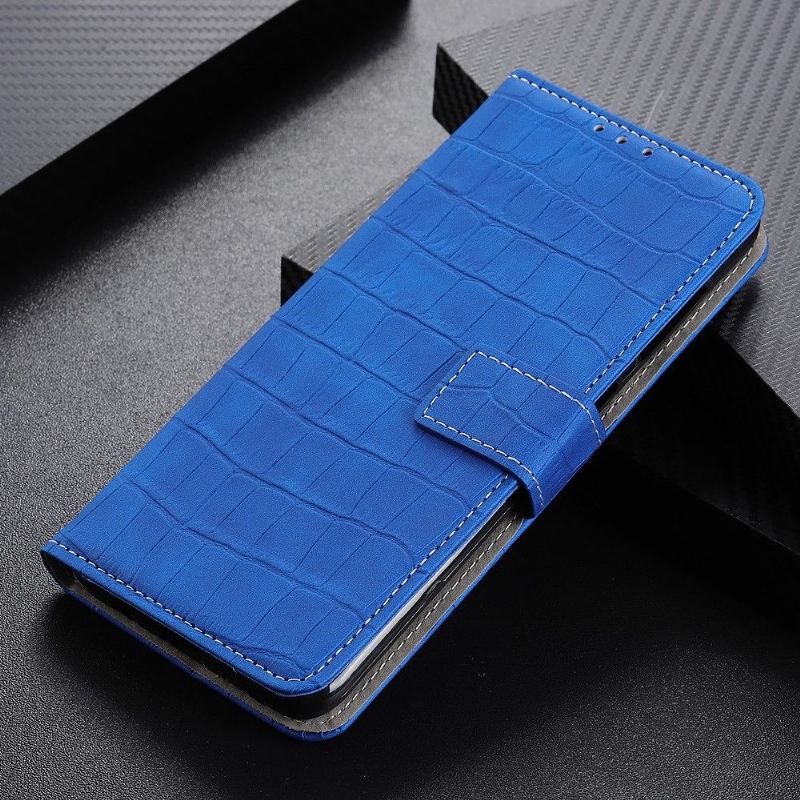 Folio-fodral För Xiaomi 12 Pro Croco Look-sömmar