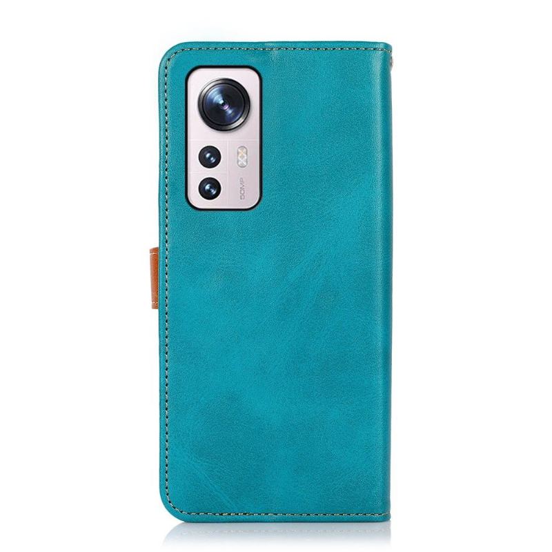 Läderfodral För Xiaomi 12 Pro Khazneh Bicolor Konstläder