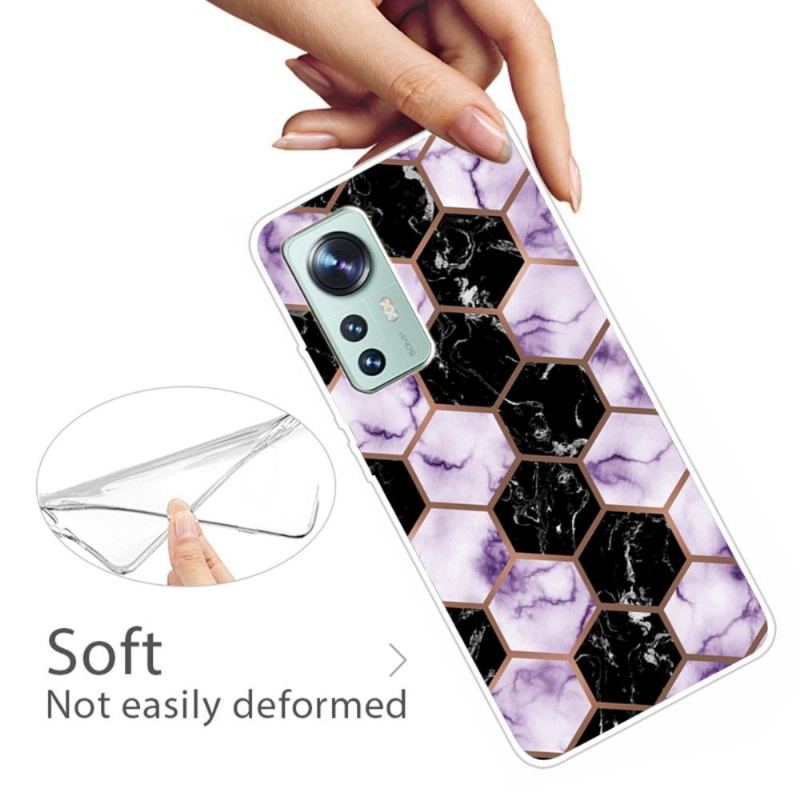 Skal För Xiaomi 12 Pro Bedrijf Marble Geometry 0016-serien