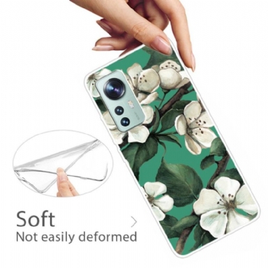 Skal För Xiaomi 12 Pro Vita Blommor